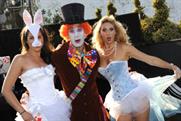 Characters from Alice in Wonderland at Beyond Certainty party